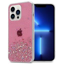 iPhone 13 PRO Silikondeksel Glitter (rosa)