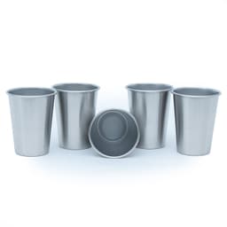 5x Krus i rustfritt stål stablebar drikkekopp (350 ml)