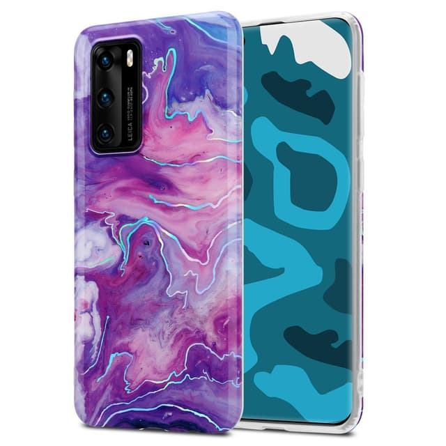 Huawei P40 Plånboksfodral Skal (Lila)