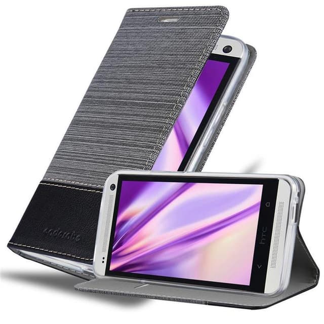 HTC ONE M7 Pungetui Cover Case (Grå)