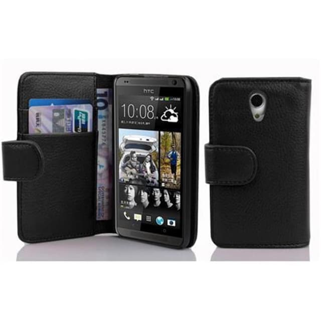 Suojakuori HTC Desire 700 Lompakkokotelo (Musta)