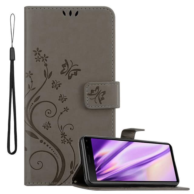 Sony Xperia 8 lommebokdeksel Blomster (grå)