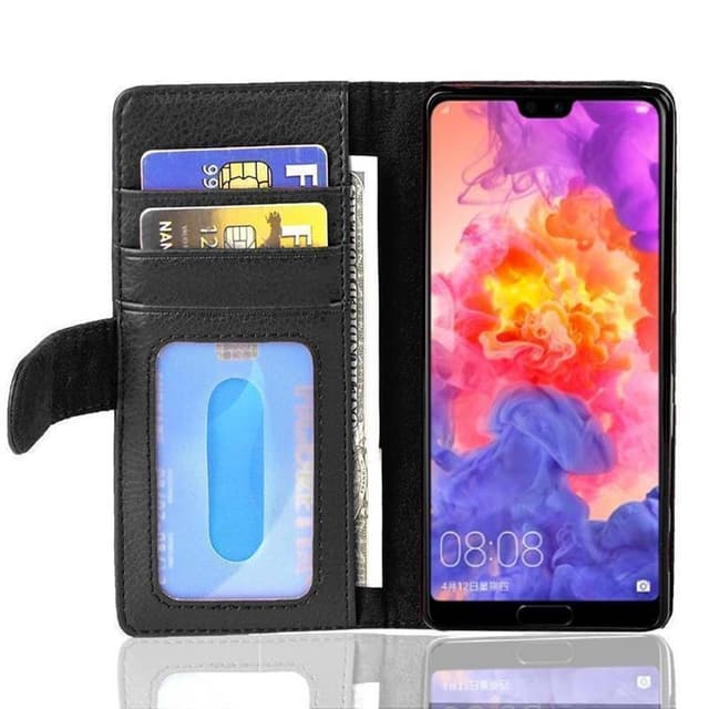 Huawei P20 Plånboksfodral Skal (Svart)