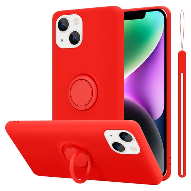 Deksel iPhone 14 Ring Case (rød)