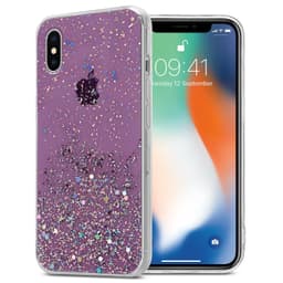 iPhone XS MAX Silikondeksel Glitter (lilla)