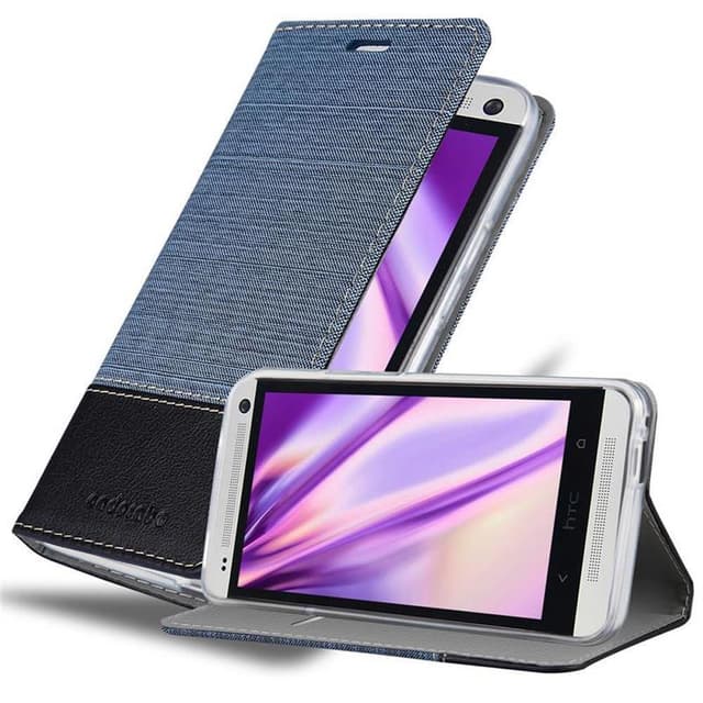 HTC ONE M7 lommebokdeksel etui (blå)