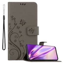 Oppo Reno6 5G lommebokdeksel Blomster deksel (grå)