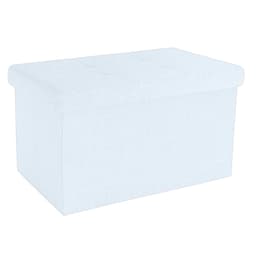 Hopfällbar Sittpall 49x30x30 cm Fotstöd (vit )