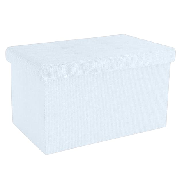 Hopfällbar Sittpall 49x30x30 cm Fotstöd (vit )