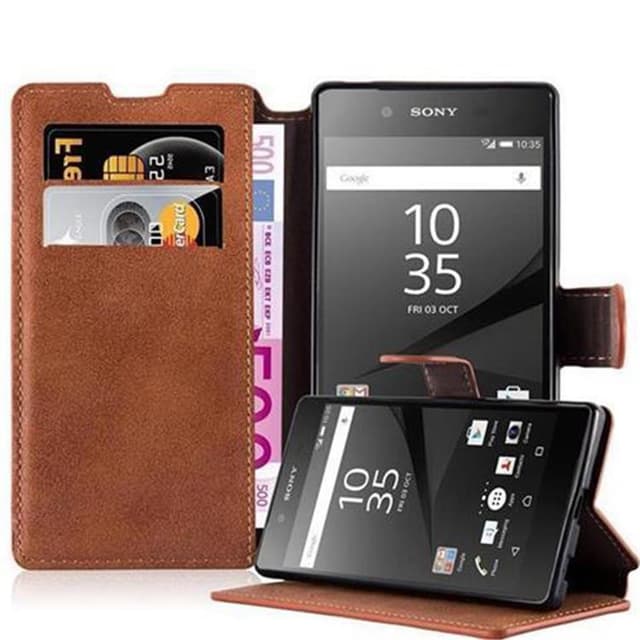 Sony Xperia Z5 Plånboksfodral Skal (Brun)