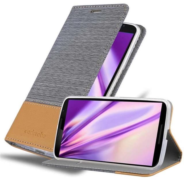 Motorola Google NEXUS 6 Plånboksfodral Skal (Grå)