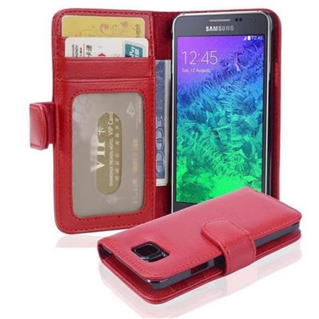 Samsung Galaxy ALPHA Plånboksfodral Skal (Röd)