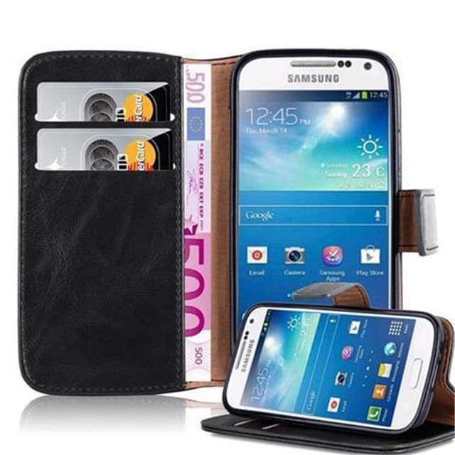 Samsung Galaxy S4 MINI Plånboksfodral Skal (Svart)