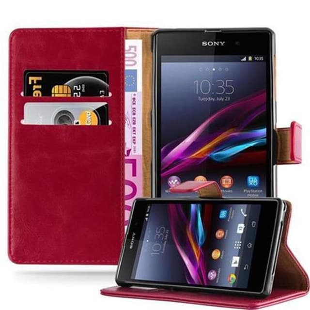 Sony Xperia Z1 Plånboksfodral Skal (Röd)