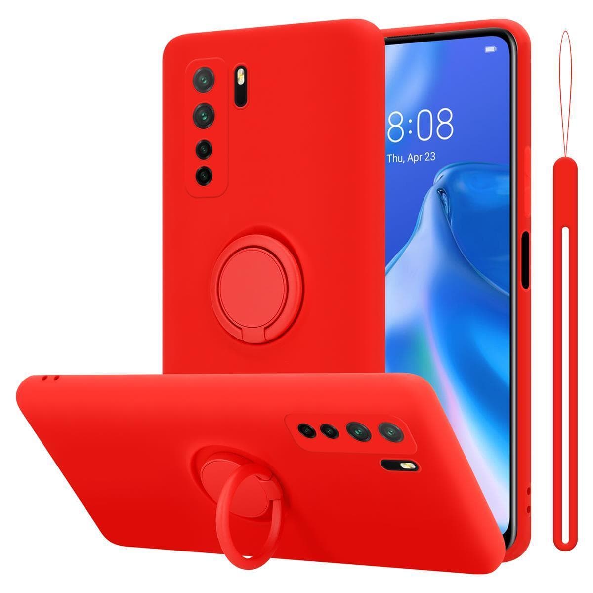 Cadorabo Cover Per Huawei Nova 6 SE / P40 Lite / Nova 7i - Rosa E Blu - Custodia Bicolore TPU + Retro In Vetro Temperato