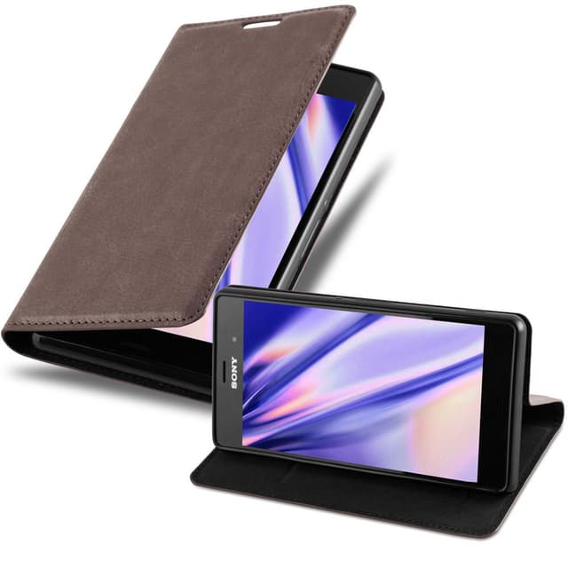 Sony Xperia Z3 Suojakuori Lompakkokotelo (Ruskea)