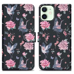 iPhone 12 MINI Suojakuori Lompakkokotelo (Musta)