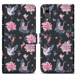 Huawei P20 Plånboksfodral Skal (Svart)