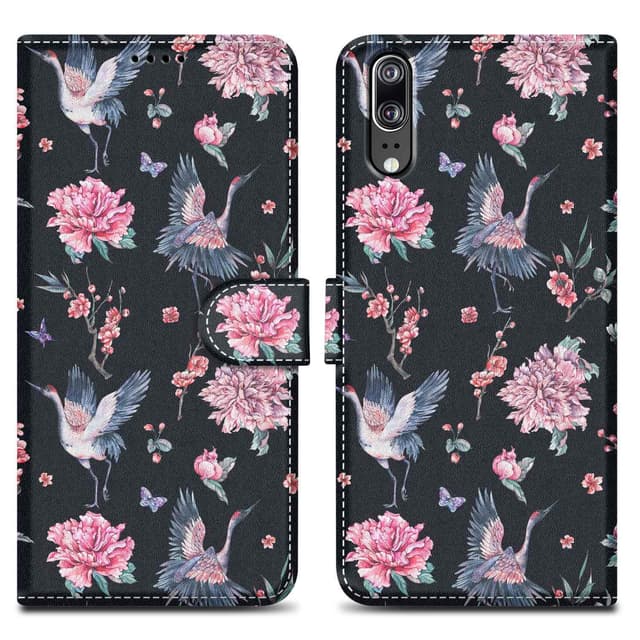 Huawei P20 Plånboksfodral Skal (Svart)
