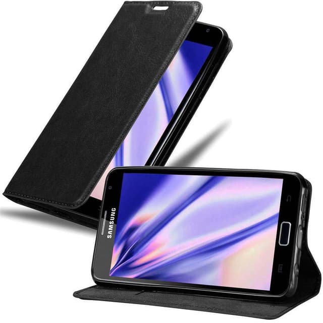 Samsung Galaxy NOTE 1 Suojakuori Lompakkokotelo (Musta)