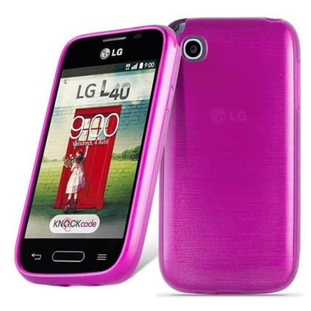 LG L40 Cover Etui Case (Lyserød)