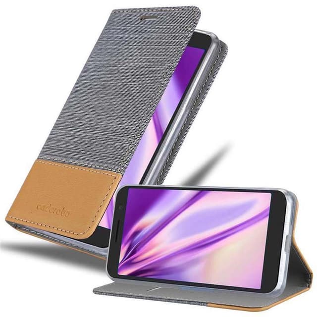 Alcatel 1 2019 Plånboksfodral Skal (Grå)