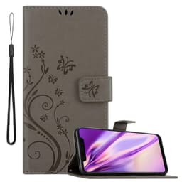 Xiaomi Mi 8 lommebokdeksel Blomster deksel (grå)