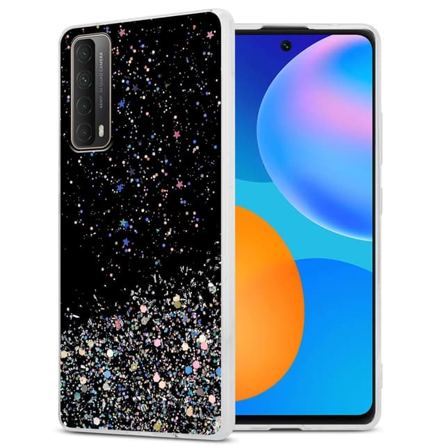 Huawei P SMART 2021 Silikondeksel Glitter (Svart)