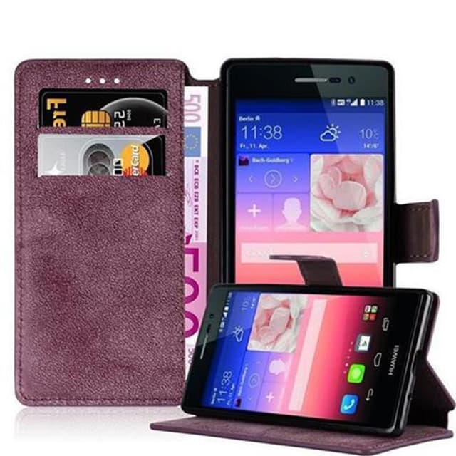 Huawei ASCEND P7 Suojakuori Lompakkokotelo (Punainen)