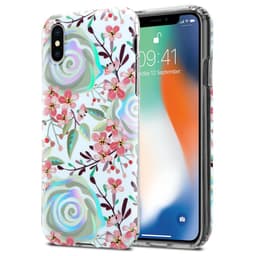 iPhone X / XS Suojakotelo Suojakuori Kukat (Valkoinen)