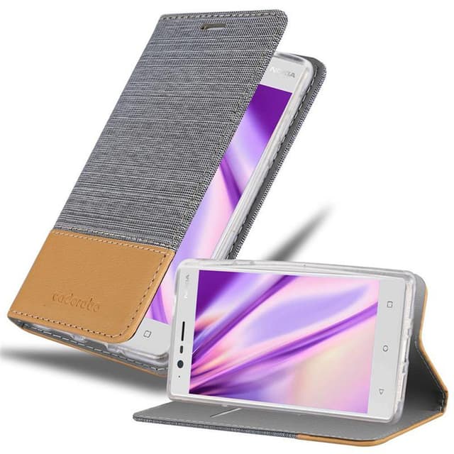 Nokia 3 2017 Plånboksfodral Skal (Grå)