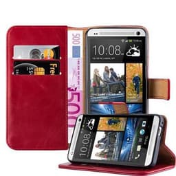 HTC ONE M7 Suojakuori Lompakkokotelo (Punainen)