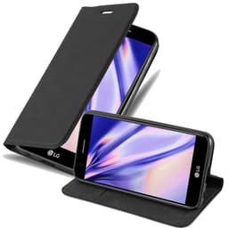 LG K10 2017 Suojakuori Lompakkokotelo (Musta)