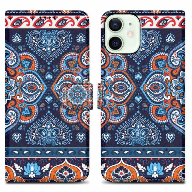 iPhone 12 MINI lommebokdeksel etui (blå)