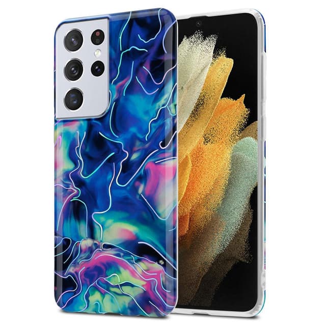 Samsung Galaxy S21 ULTRA Plånboksfodral Skal (Blå)