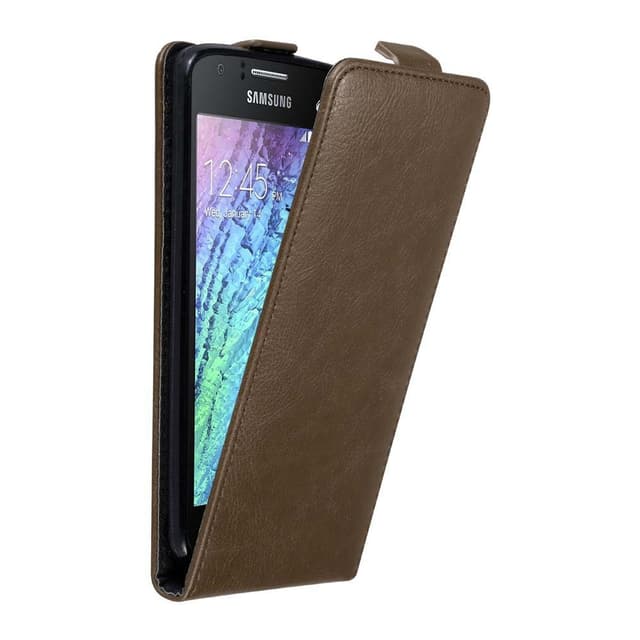 Samsung Galaxy J1 2015 Flipfodral Skal (Brun)
