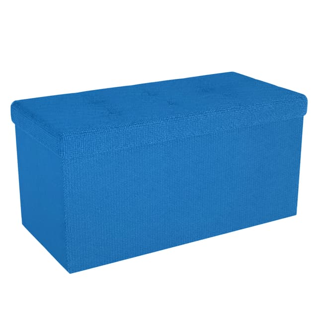 Hopfällbar Sittpall 76x38x38 cm Fotstöd (blå)