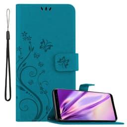 Samsung Galaxy S8 lommebokdeksel Blomster deksel (blå)