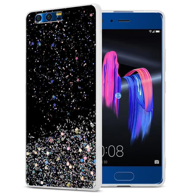 Honor 9 Silikondeksel Glitter (svart)