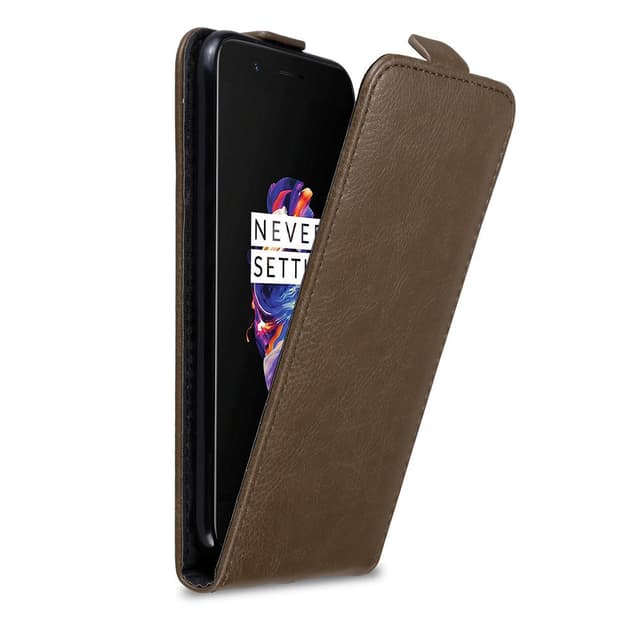 OnePlus 5 Suojakuori Lompakkokotelo (Ruskea)