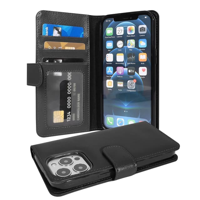 iPhone 13 PRO MAX Plånboksfodral Skal (Svart)