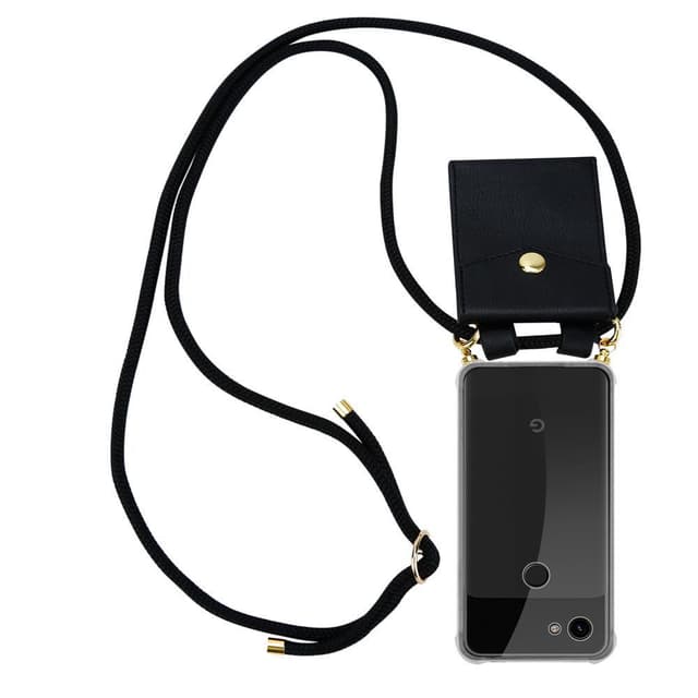 Google PIXEL 3A XL Suojakuori Kotelo Ketju (Musta)