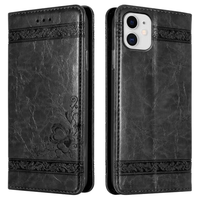 iPhone 11 Suojakuori Lompakkokotelo (Musta)