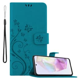 Samsung Galaxy A35 lommebokdeksel Blomster (Blå)