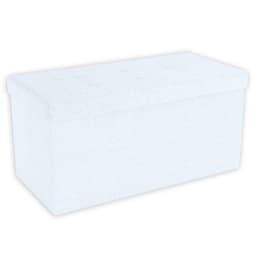 Hopfällbar Sittpall 76x38x38 cm Fotstöd (vit )