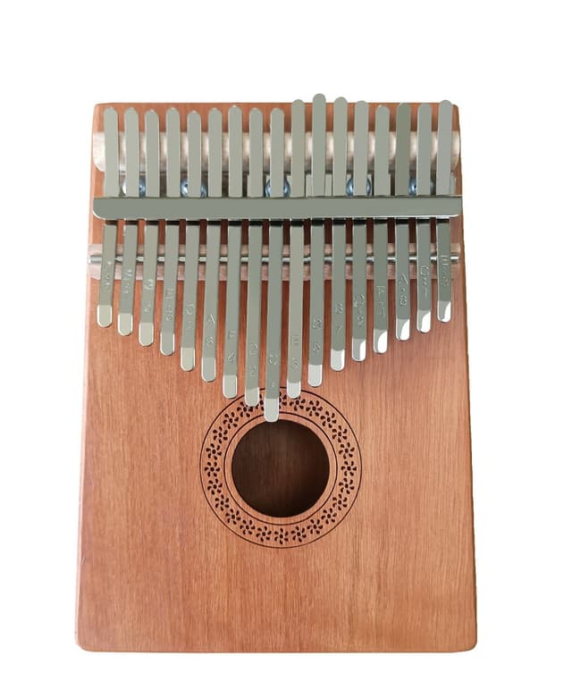 Kalimba Thumb Piano lavet af mahognitræ (mørkebrun)