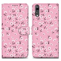 Huawei P20 Suojakuori Lompakkokotelo (Vaaleanpunainen)