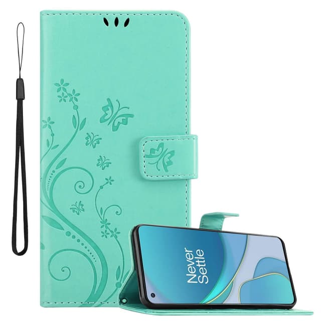 OnePlus 8T Suojakuori Lompakkokotelo (Turkoosi)