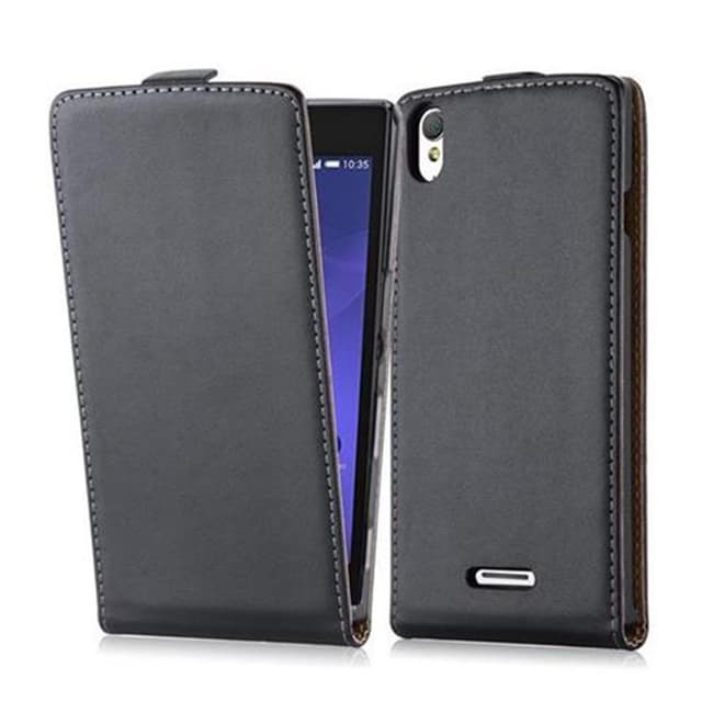 Sony Xperia T3 Deksel Flip Case (svart)