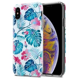 iPhone XS MAX Fodral Skal Blommor (Vit)